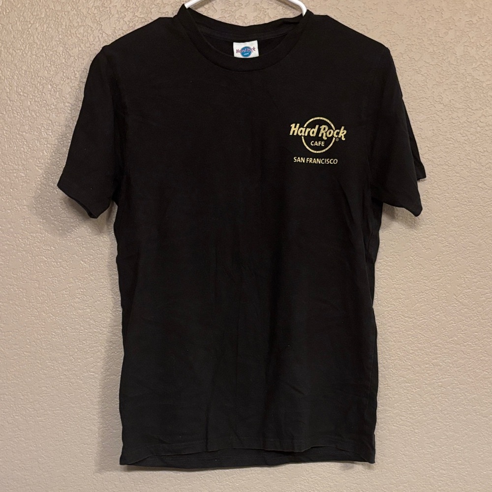 Hard Rock Cafe  Black Tee with Gold Logo